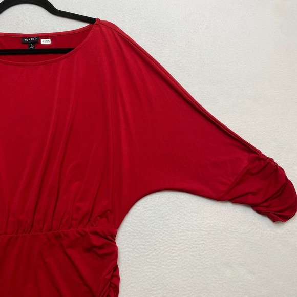 Torrid Mini Studio Dress Womens 0X Red 3/4 Sleeve Knit $75 - Picture 4 of 10
